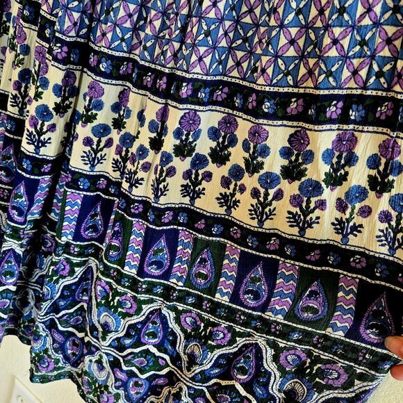 Vintage Elastic waist tiered midi maxi peasant skirt 1980s - Picture 4 of 6